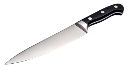 This chef's knife, with its sharp blade, is perfect for all your culinary needs.