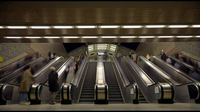 escalator in subway station