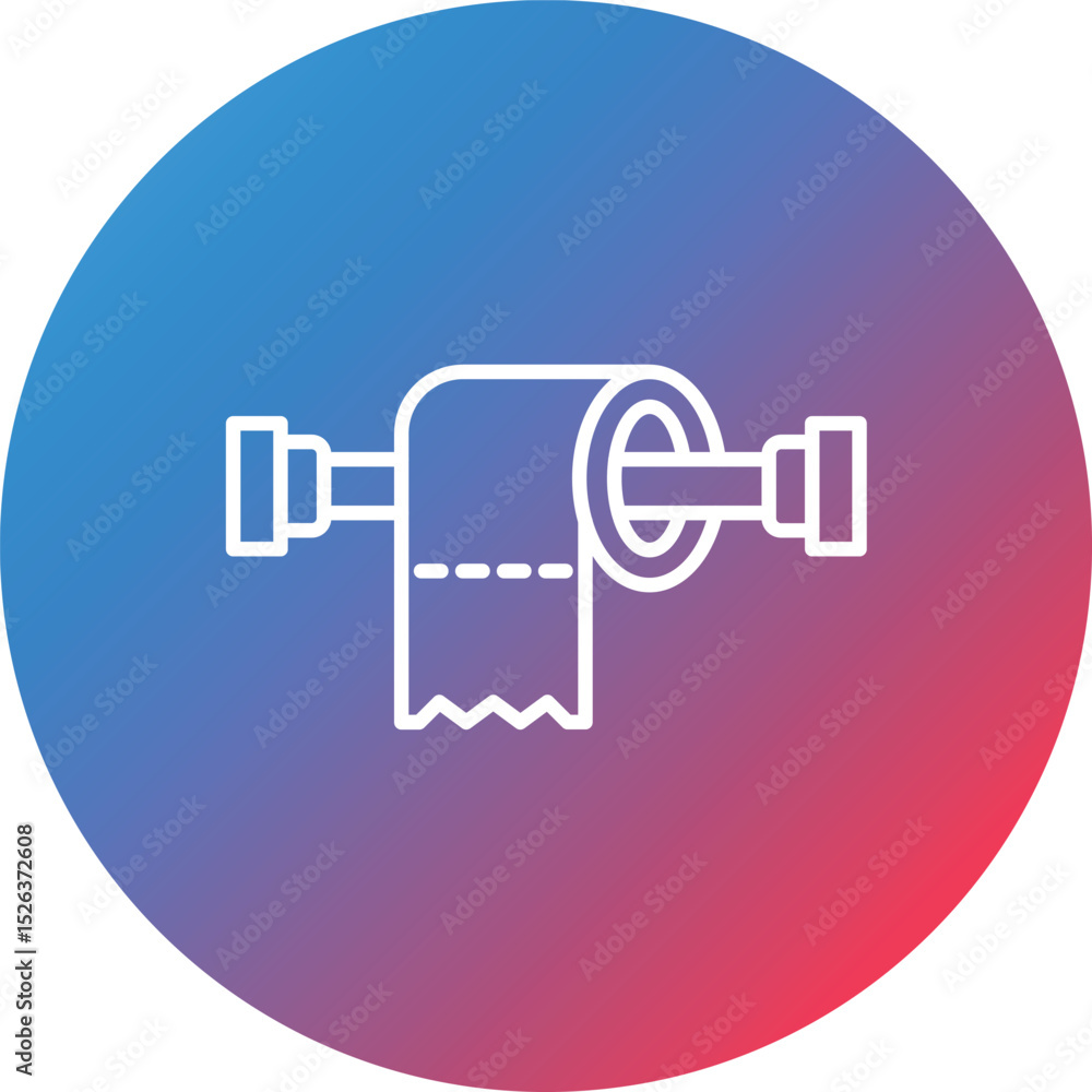 Poster tissue roll line gradient circle background icon