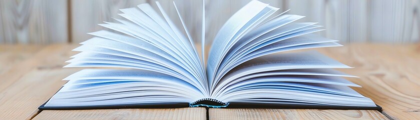 Book pages flipping forward with momentum