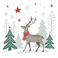 "Magical Christmas Background &ndash; Festive Winter Scene with Snowflakes and Glowing Holiday Lights"