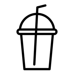 Plastic cup and straw icon
