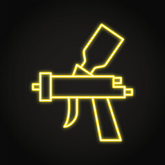 Paint gun neon line icon