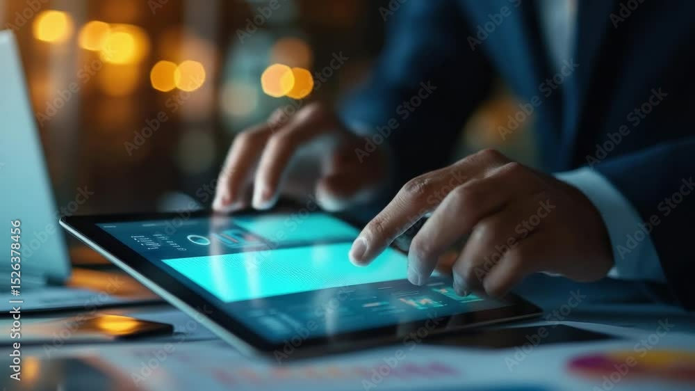 Poster digital mastery: a close-up perspective captures the focused concentration of an individual's hands 
