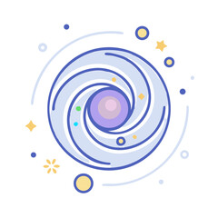 Glowing spiral galaxy in deep space

