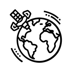 Satellite circling around the blue planet

