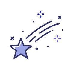 Star streak flashing across sky

