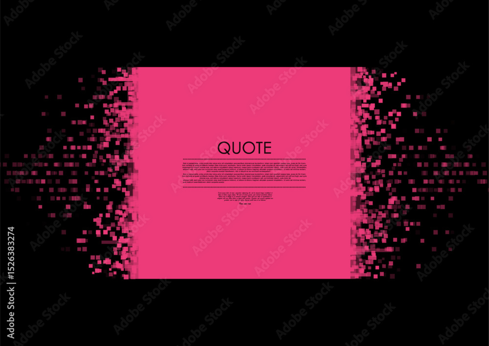 Aufkleber Pink pixelated square minimal abstract geometric background. Pixel art vector design