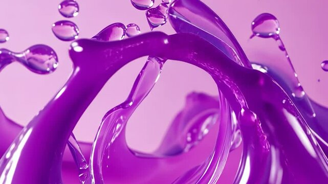 Close-up of a vibrant purple liquid splash