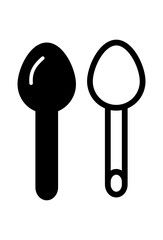 Solid and outline spoons.
 Two distinct spoon icons.
 Spoon glyphs, filled and empty.
