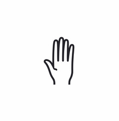 Obraz premium Stylized open hand illustration on a white background, gesture and communication concept