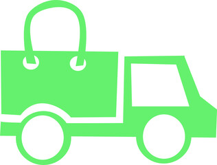Ciężarówka z torbą – ikona dostawy i zakupów online