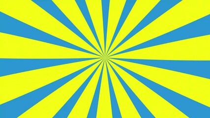 Vibrant sunburst animation featuring dynamic blue and yellow rays, rendered 4K resolution
