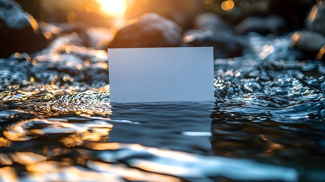Tranquil Blank White Gift Card in a Serene River