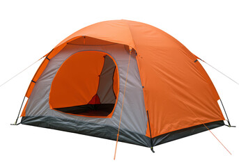 Isolated Orange Camping Tent Open Entrance