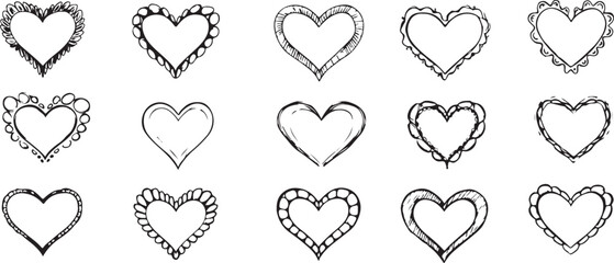 Cute Hand Sketched Hearts – Marker and Pen Style Valentine Graphics