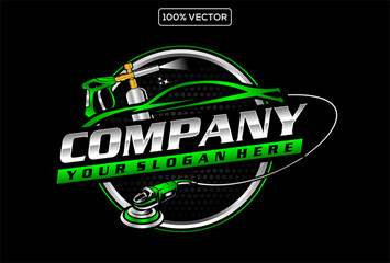 Pressure wash logo design for mobile detailing business illustration element