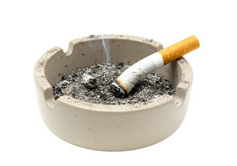 Isolated Dirty Ashtray Cigarette