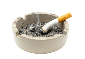 Isolated Dirty Ashtray Cigarette