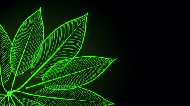 Vibrant Green Leaves On A Dark Background