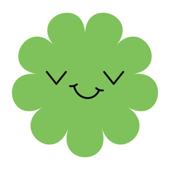 Minimal abstract flower with cartoon emoji expression. Fun blend of floral and character design for modern projects.