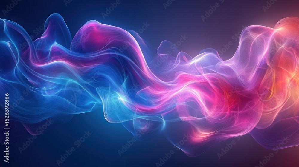 Poster abstract colorful energy flow: dynamic swirls of light and color