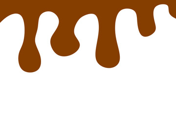 Chocolate Dripping Vector Illustration on White Background. Perfect for dessert-related designs, bakery advertisements, chocolate product packaging, or sweet-themed banners.