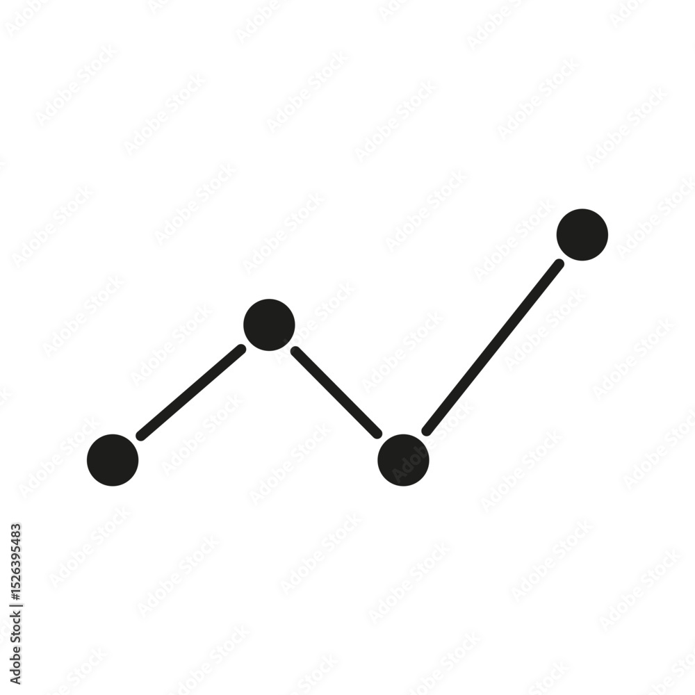 Poster line graph data analysis solid icon. trend visualization, statistical growth, and performance tracki
