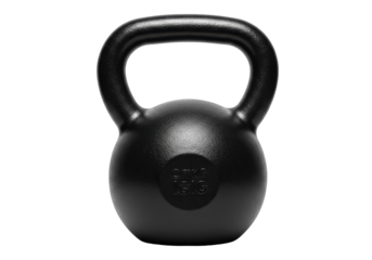 Isolated Black Cast Iron Kettlebell for Strength Training