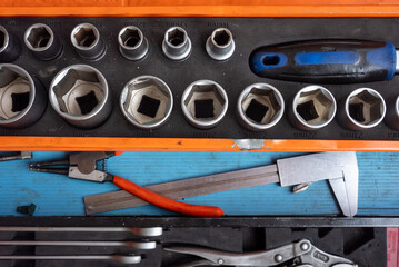 Professional work tools set for technicians in a stylish box.