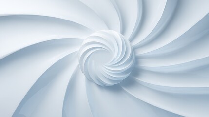 Spiral logo design rendered in 3D with a blue gradient on a white background with minimalist geometric shapes, simple lines, light and shadow effects, and dynamic high-contrast tones in HD resolution.