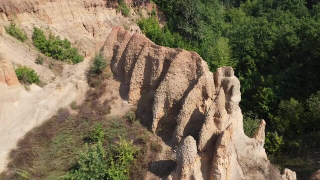 Sand Pyramids located near the city of Foča in Bosnia and Herzegovina. The Sand Pyramids are a fascinating natural phenomenon.