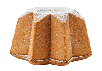 Isolated Traditional Italian Pandoro Cake with Powdered Sugar