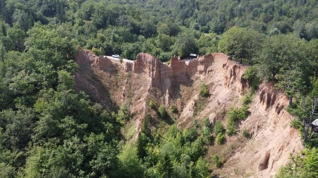 Sand Pyramids located near the city of Foča in Bosnia and Herzegovina. The Sand Pyramids are a fascinating natural phenomenon.