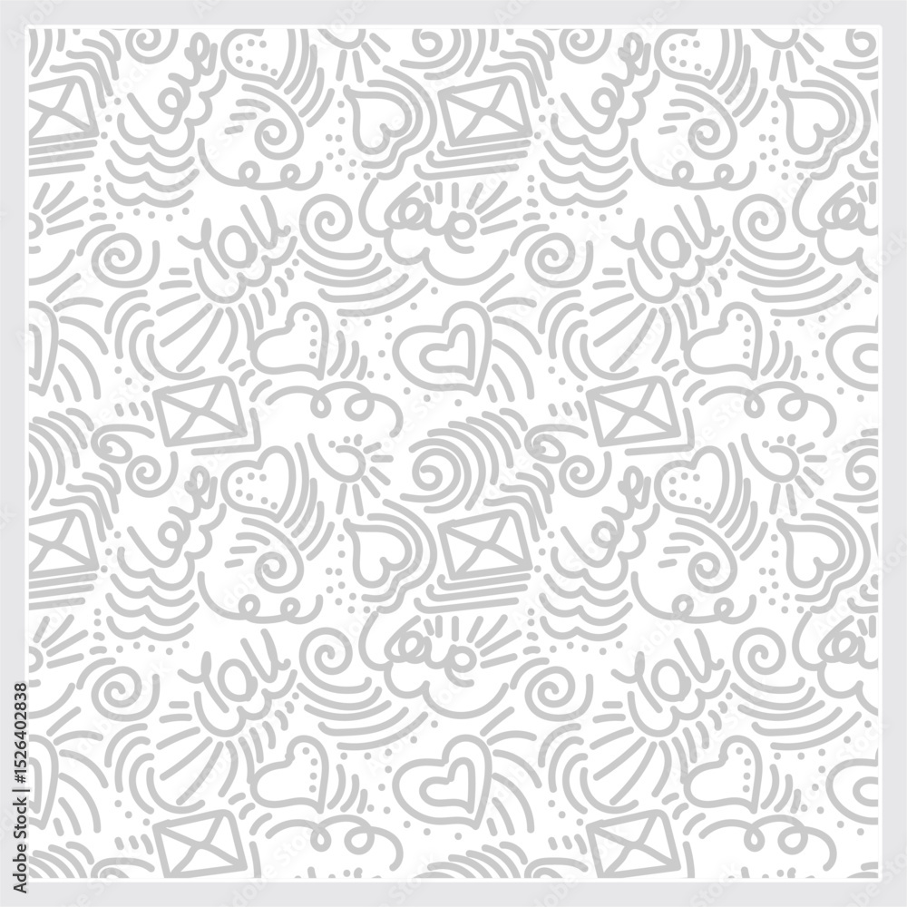 Poster valentine's day seamless pattern with hand drawn typography. seamless love pattern. seamless vector 