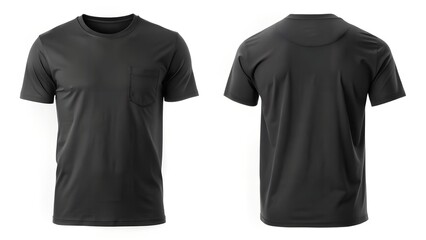 Minimal Clear Elegant Black Pocket T Shirt
