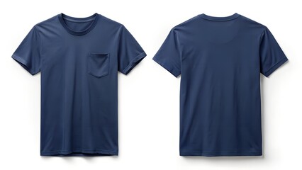 Minimal Clear Elegant Navy Blue Pocket T Shirt