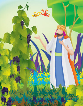Naboth&rsquo;s Vineyard &ndash; Bible Illustration Depicting King Ahab Coveting Naboth&rsquo;s Land, Highlighting Greed and Injustice with Vivid Artwork and Teaching Value for Children&rsquo;s Bible Education