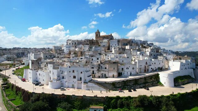 Ostuni - Italy, Apulia - side view of the white city