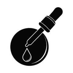 Dropper with Liquid in Petri Dish Icon