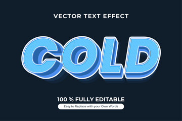 Cold 3D Vector Text Effect with Editable Style