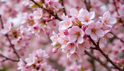 Fototapeta premium Stunning pink cherry blossoms in full bloom, a breathtaking spring spectacle beautiful