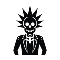 Punk Rock Skeleton in Jacket Illustration