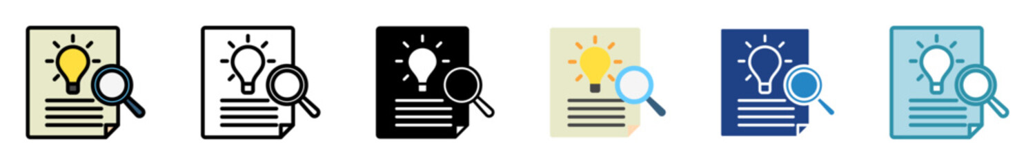 Insight Card multi style, mini illustration icon set. outline, flat, glyph, line color. vector for UI, UX, app, web, digital or print, related to education, business, research and development.