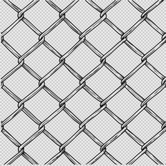 Naklejka premium Detailed line art of a chain-link fence on a white background, high-resolution seamless pattern with crisp lines and professional quality, perfect for modern backgrounds or design projects.
