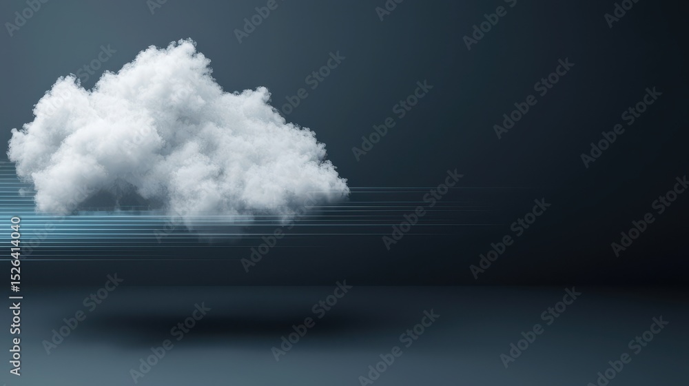 Poster soft white cloud against dark background with motion blur effect creating a dreamy atmosphere for cr