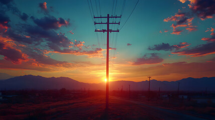 Sunset Landscape Illustration