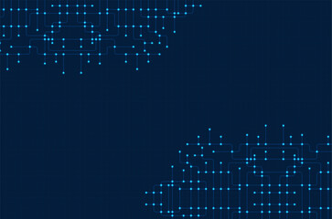 Circuit connect lines and dots. Network technology and Connection concept. Decentralized network nodes connections