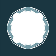 Abstract Geometric Frame with Blue Accents