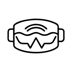 Virtual reality headset in black outline icon style